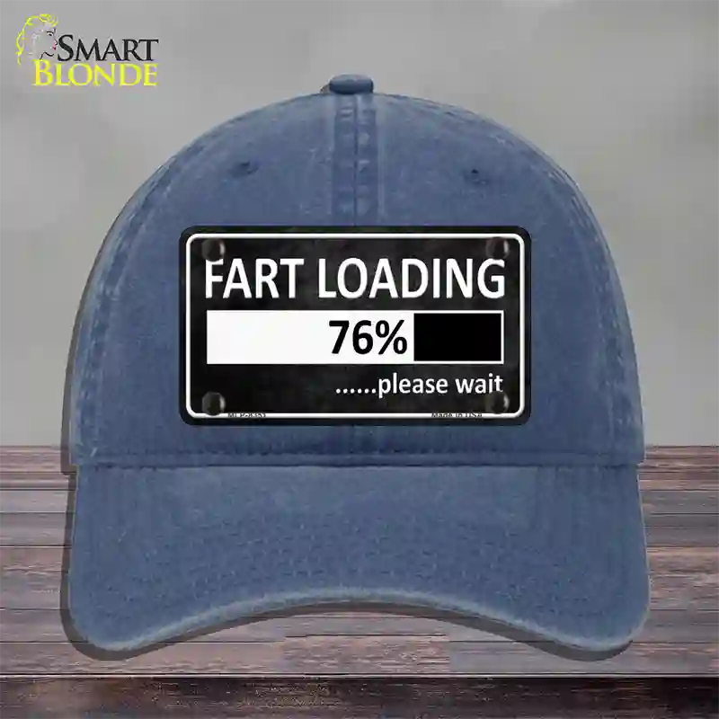 Fart Loading Novelty License Plate Hat Unconstructed Cotton / Navy