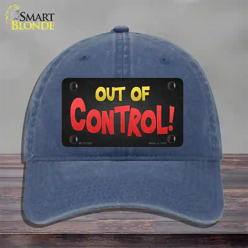 Out Of Control Novelty License Plate Hat Unconstructed Cotton / Navy