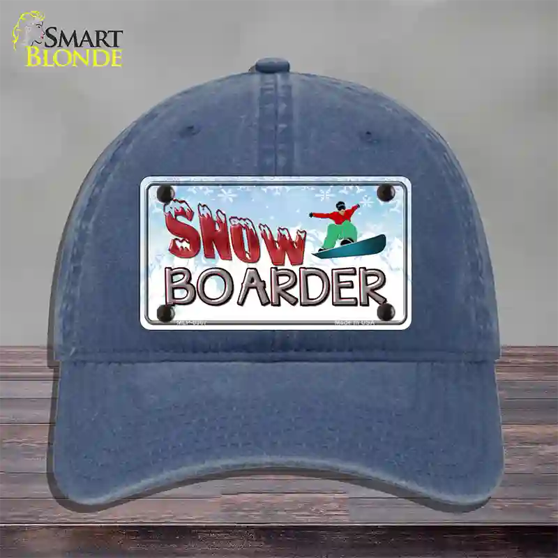 Snow Boarder Novelty License Plate Hat Unconstructed Cotton / Navy