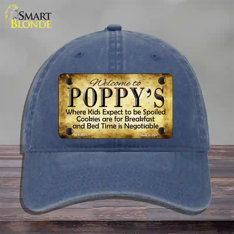 Poppys Novelty License Plate Hat Unconstructed Cotton / Navy