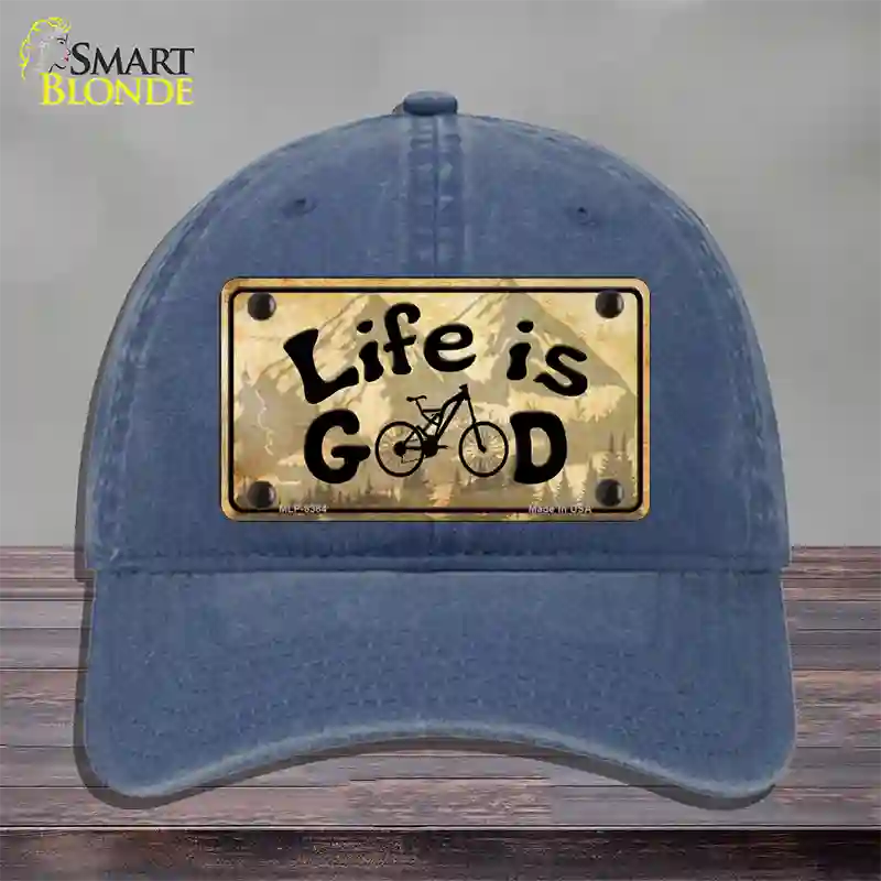 Life Is Good Novelty License Plate Hat Unconstructed Cotton / Navy