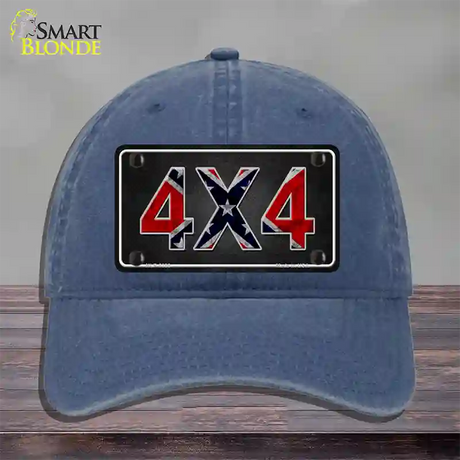 4x4 Confederate Novelty License Plate Hat Unconstructed Cotton / Navy