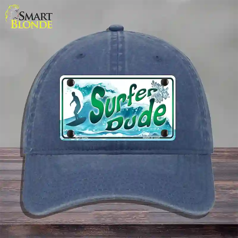 Surfer Dude Novelty License Plate Hat Unconstructed Cotton / Navy