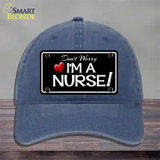 Im A Nurse Novelty License Plate Hat Unconstructed Cotton / Navy