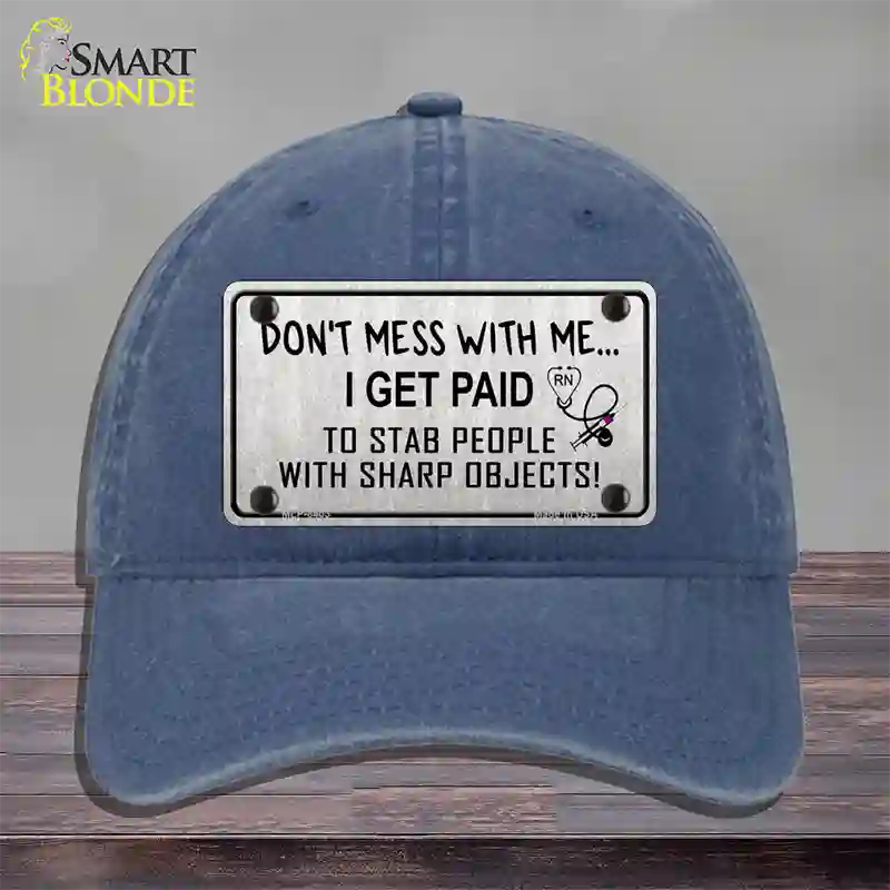 Dont Mess With Me Novelty License Plate Hat Unconstructed Cotton / Navy