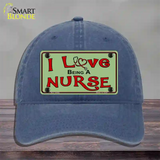 I Love Being A Nurse Novelty License Plate Hat Unconstructed Cotton / Navy