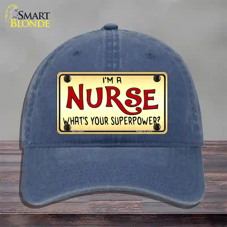 Im A Nurse Tan Novelty License Plate Hat Unconstructed Cotton / Navy