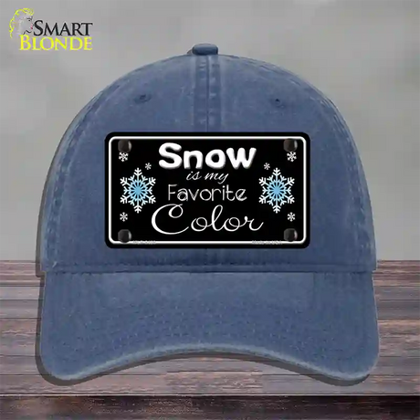 Snow Is My Favorite Color Novelty License Plate Hat Unconstructed Cotton / Navy