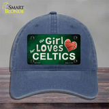 This Girl Loves Her Celtics Novelty License Plate Hat Unconstructed Cotton / Navy