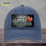 This Girl Loves Her Pacers Novelty License Plate Hat Unconstructed Cotton / Navy