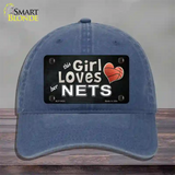 This Girl Loves Her Nets Novelty License Plate Hat Unconstructed Cotton / Navy