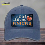 This Girl Loves Her Knicks Novelty License Plate Hat Unconstructed Cotton / Navy