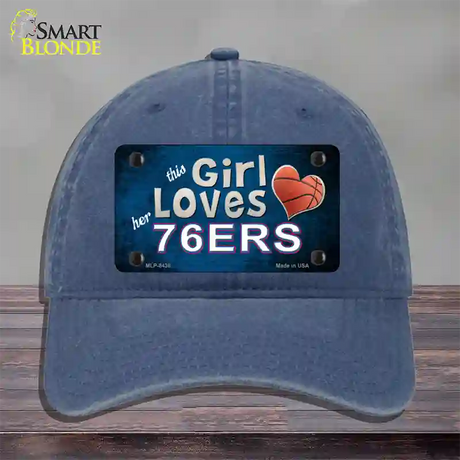 This Girl Loves Her 76ers Novelty License Plate Hat Unconstructed Cotton / Navy