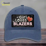 This Girl Loves Her Blazers Novelty License Plate Hat Unconstructed Cotton / Navy