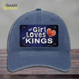 This Girl Loves Her Kings Novelty License Plate Hat Unconstructed Cotton / Navy