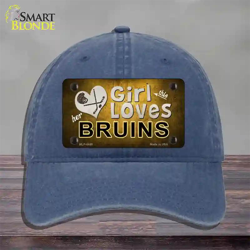 This Girl Loves Her Bruins Novelty License Plate Hat Unconstructed Cotton / Navy