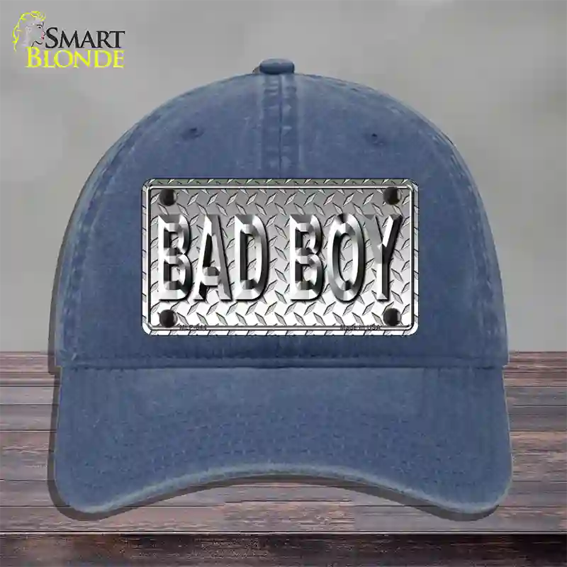 Bad Boy Diamond Novelty License Plate Hat Unconstructed Cotton / Navy