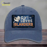 This Girl Loves Her Islanders Novelty License Plate Hat Unconstructed Cotton / Navy