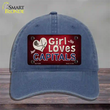 This Girl Loves Her Capitals Novelty License Plate Hat Unconstructed Cotton / Navy