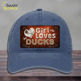 This Girl Loves Her Ducks Novelty License Plate Hat Unconstructed Cotton / Navy