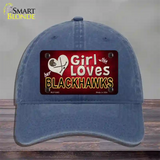 This Girl Loves Her Blackhawks Novelty License Plate Hat Unconstructed Cotton / Navy