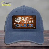 This Girl Loves Her Oilers Novelty License Plate Hat Unconstructed Cotton / Navy