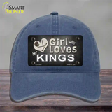 This Girl Loves Her Kings Hockey Novelty License Plate Hat Unconstructed Cotton / Navy