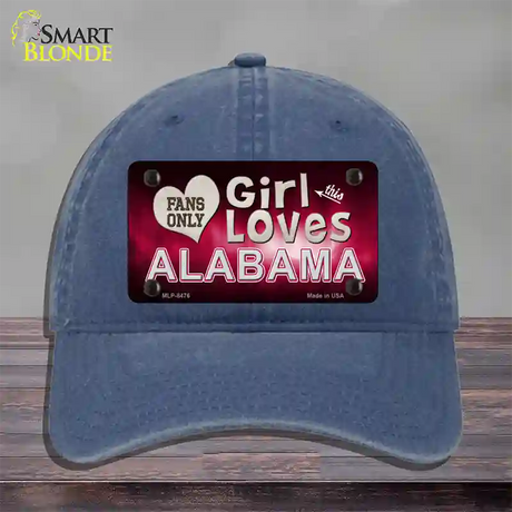 This Girl Loves Alabama Novelty License Plate Hat Unconstructed Cotton / Navy