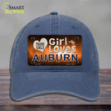 This Girl Loves Auburn Novelty License Plate Hat Unconstructed Cotton / Navy