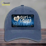 This Girl Loves Kentucky Novelty License Plate Hat Unconstructed Cotton / Navy