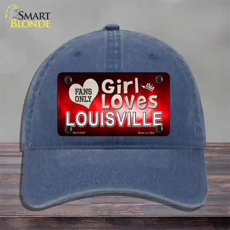 This Girl Loves Louisville Novelty License Plate Hat Unconstructed Cotton / Navy