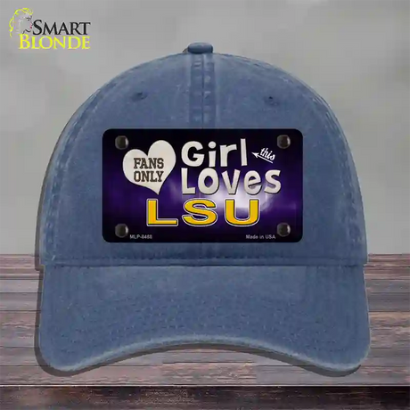 This Girl Loves LSU Novelty License Plate Hat Unconstructed Cotton / Navy