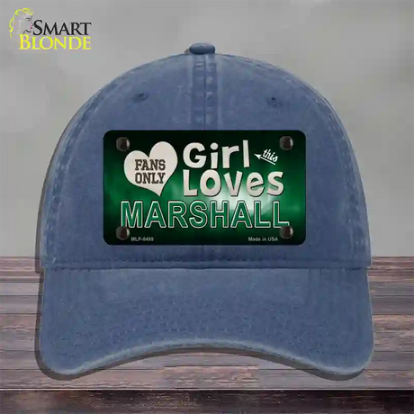 This Girl Loves Marshall Novelty License Plate Hat Unconstructed Cotton / Navy