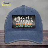 This Girl Loves Miami Novelty License Plate Hat Unconstructed Cotton / Navy