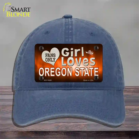 This Girl Loves Oregon State Novelty License Plate Hat Unconstructed Cotton / Navy