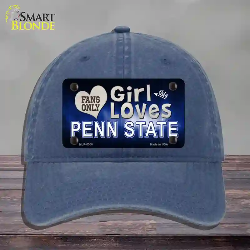 This Girl Loves Penn State Novelty License Plate Hat Unconstructed Cotton / Navy