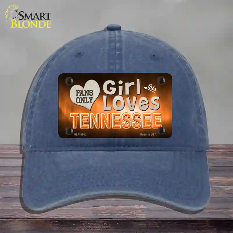 This Girl Loves Tennessee Novelty License Plate Hat Unconstructed Cotton / Navy