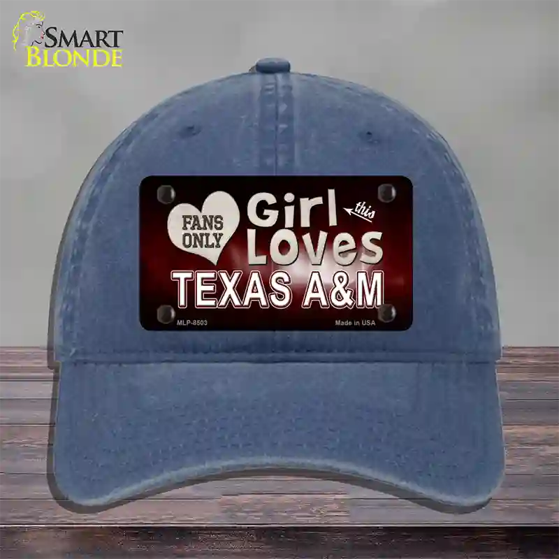 This Girl Loves Texas A&M Novelty License Plate Hat Unconstructed Cotton / Navy