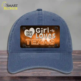 This Girl Loves Texas Novelty License Plate Hat Unconstructed Cotton / Navy