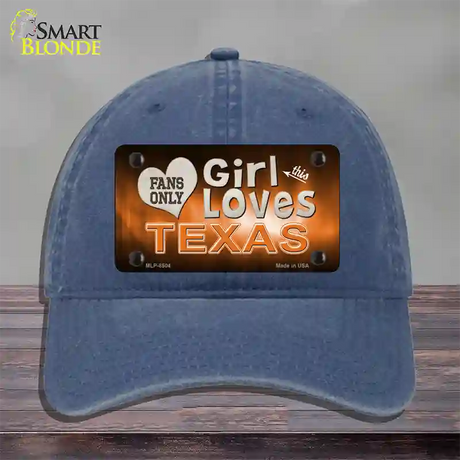 This Girl Loves Texas Novelty License Plate Hat Unconstructed Cotton / Navy