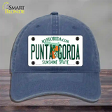 Punta Gorda Florida Novelty License Plate Hat Unconstructed Cotton / Navy