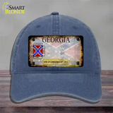 Georgia Rusty State Novelty License Plate Hat Unconstructed Cotton / Navy