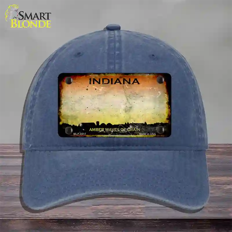 Indiana Rusty State Novelty License Plate Hat Unconstructed Cotton / Navy