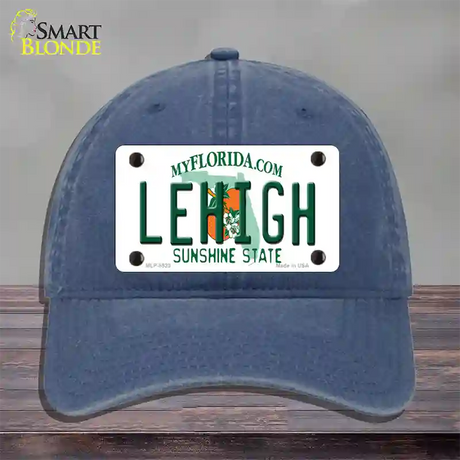 Lehigh FL Novelty License Plate Hat Unconstructed Cotton / Navy