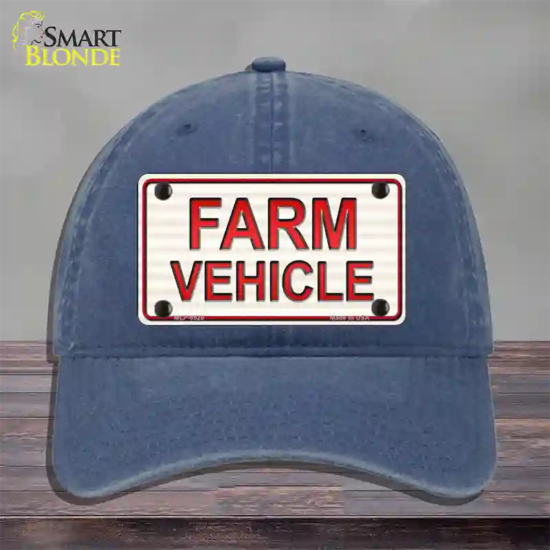 Farm Vehicle Novelty License Plate Hat Unconstructed Cotton / Navy