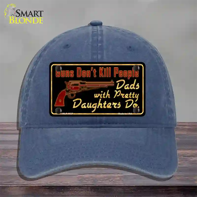 Guns Dont Kill People Novelty License Plate Hat Unconstructed Cotton / Navy