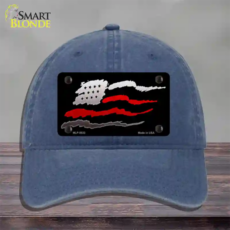 Thin Red Line Flag Novelty License Plate Hat Unconstructed Cotton / Navy