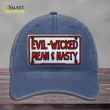 Evil Wicked Mean & Nasty Novelty License Plate Hat Unconstructed Cotton / Navy