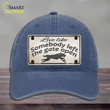 Gate Open Novelty License Plate Hat Unconstructed Cotton / Navy