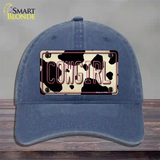 Cowgirl Cow Novelty License Plate Hat Unconstructed Cotton / Navy